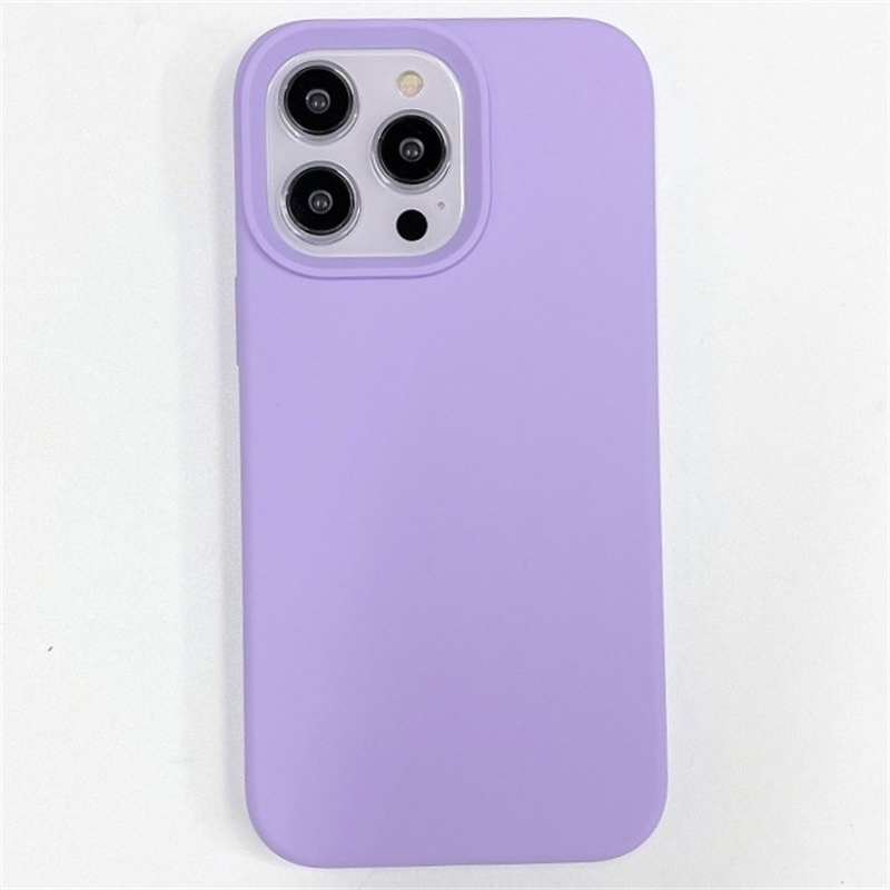 Soft Case Silikon Warna Ungu Muda Dengan Logo Untuk Iphone 13 12 11 Pro X Xs Max 6s 7 8 Plus