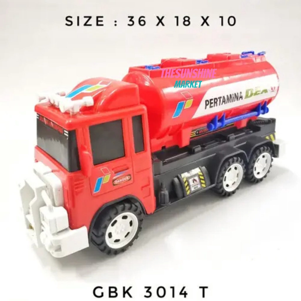 Thesunshine Market - Mainan Anak Truck Tangki Pertamina GBK3014T / Mainan Truk Tangki Minyak