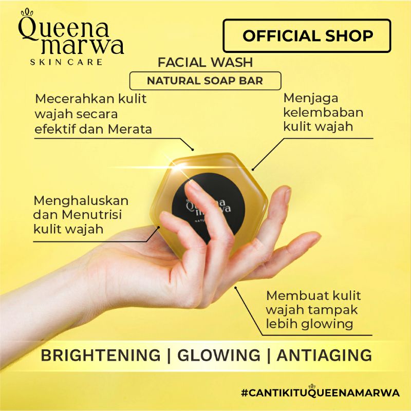 Queena Marwa Natural Soap Original Sabun Wajah Aman BPOM 80 gr