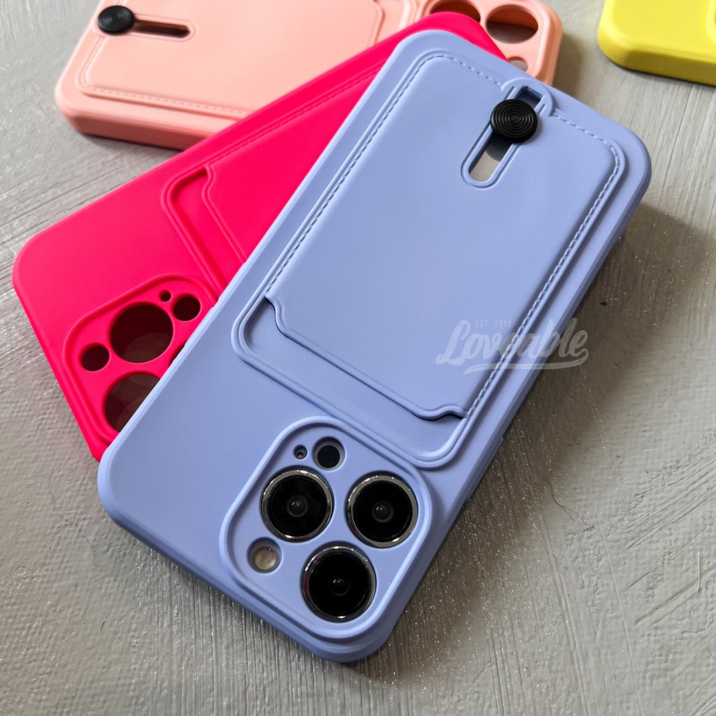 Silicone card holder case iphone for 13 pro max