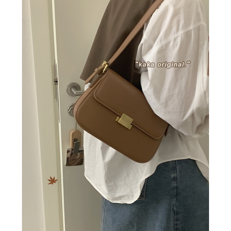 Suhao Retro Musim Gugur dan Musim Dingin Tas Wanita 2021 Baru Fashion Trendi Korea Tas Ketiak Niche All-Match In Single Shoulder Messenger Bag