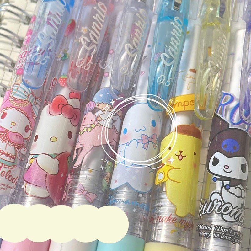 6pcs / Set Pulpen Gel 0.5mm Warna Hitam Untuk Stationery Anak