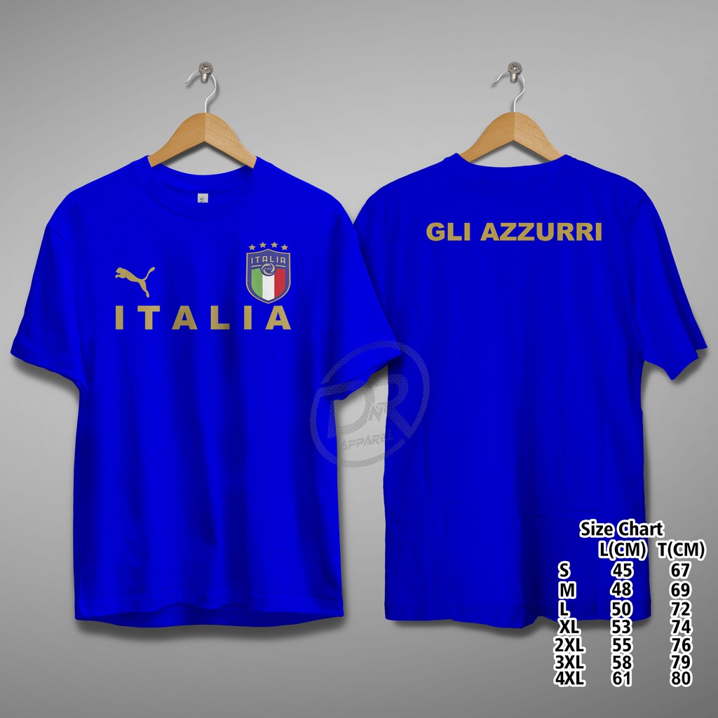 T SHIRT KAOS BOLA ITALIA / PIALA DUNIA FIFA 2022 KATUN COMBED 30S / KAOS PIALA DUNIA QATAR 2022 / KA