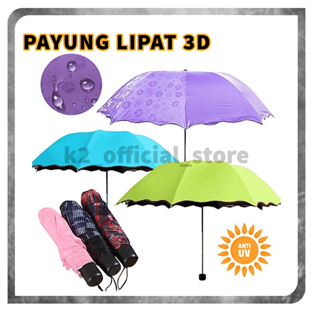 Jual Payung Lipat 3d Magic Umbrella Portable Payung Lipat 3 Dimensi