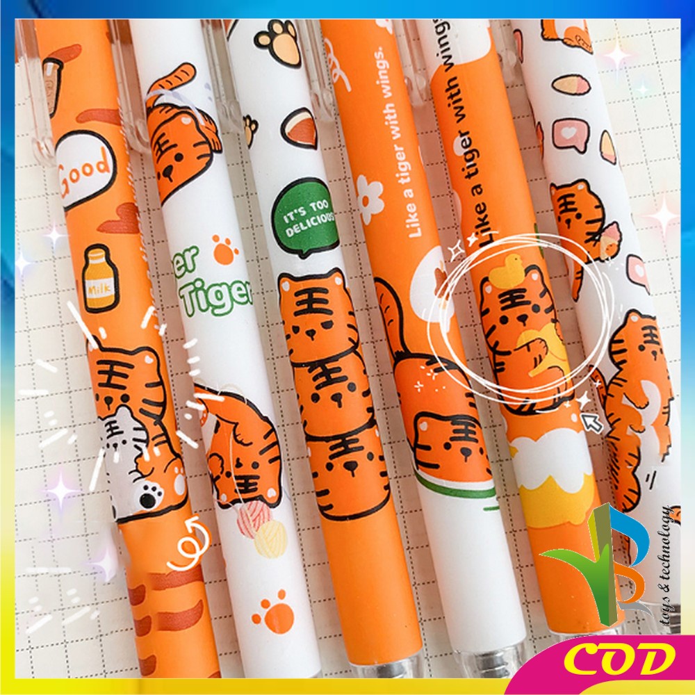 RB-A43 Pulpen Mekanik Pen Gel 6PCS Motif Cartoon Pena Bolpoint Stationary Alat Tulis Pelajar Dan Kantor