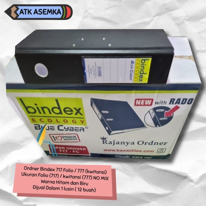 

Odner Bindex 717 Ukuran; Folio Tebal: 7Cm Warna: Hitam Bahan: Cardboar