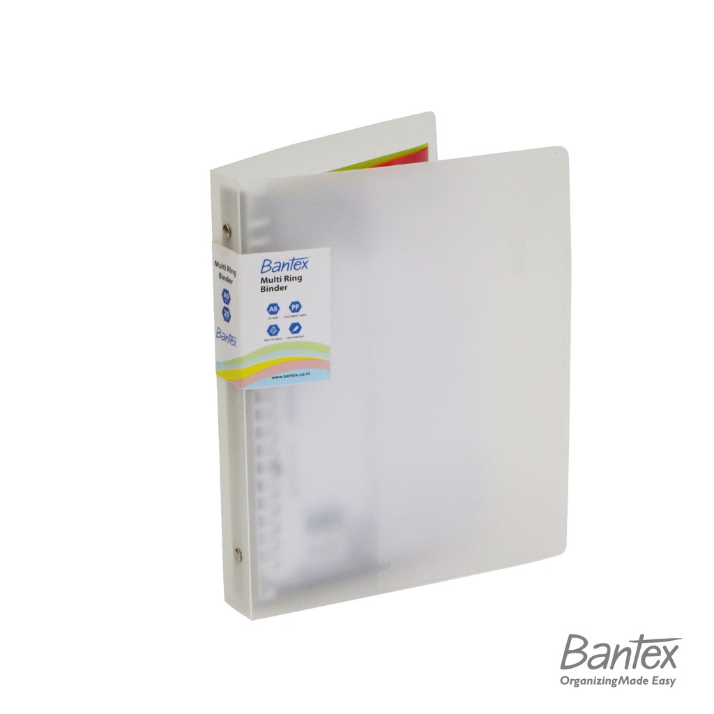 

[Zada] Bantex A5 Trendy Multi Ring Binder 20 Hole Transparent 3124 08