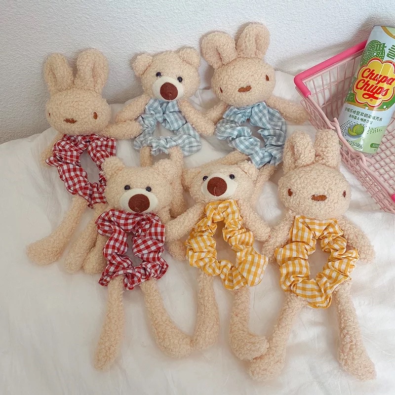 IKAT RAMBUT KOREA ANAK KECIL BONEKA BERUANG KELINCI / SCRUNCHIE / PREMIUM KUNCIR KOREAN FLUFFY BEAR RABBIT