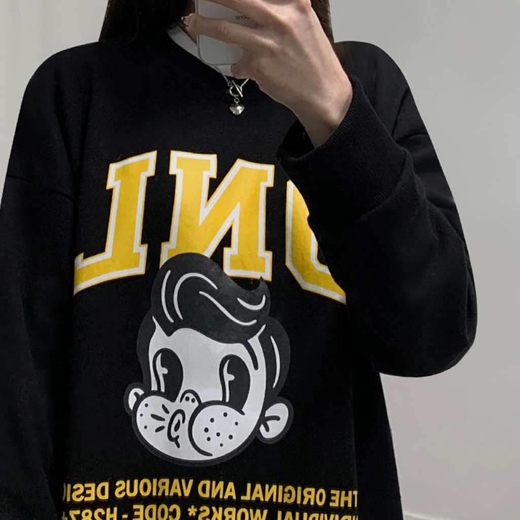 Sweater ONL Baby Oversize  Keren Korea Style Wanita Dan Pria  Bahan Fleece  L - XL - XXL