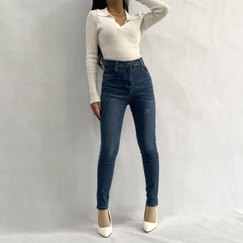 [LUXE.DLABEL] - E64 Jeans | Celana panjang Highwaist wanita Jeans import premium Jeans wanita polos ripped jeans High waist jeans wanita bkk Skinny Jeans High waist Baggy jeans Wideleg Jeans Kulot jeans Boyfriend jeans Wanita Kargo Jeans