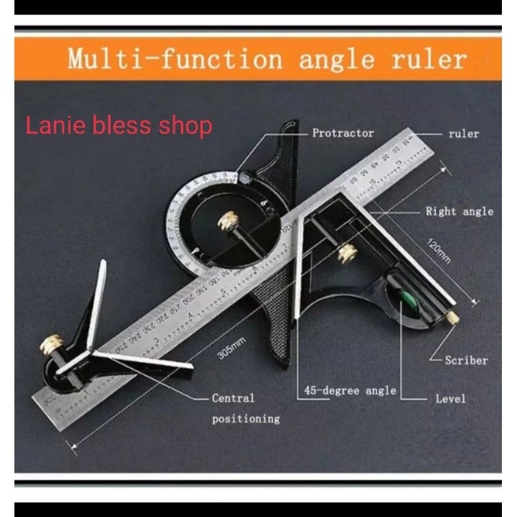 

penggaris siku L multifungsi mistar waterpass kombinasi angle finder