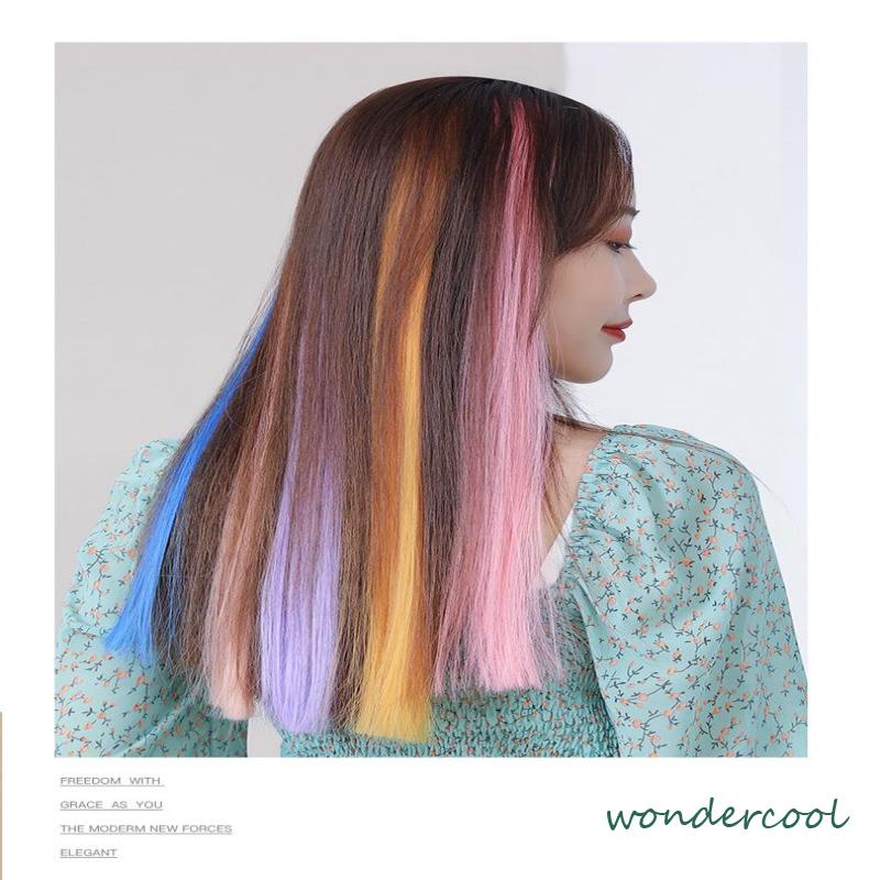 Wig Rambut Palsu Colourful Extention Wig Rambut Palsu Wanita Aksesoris Wanita-Won