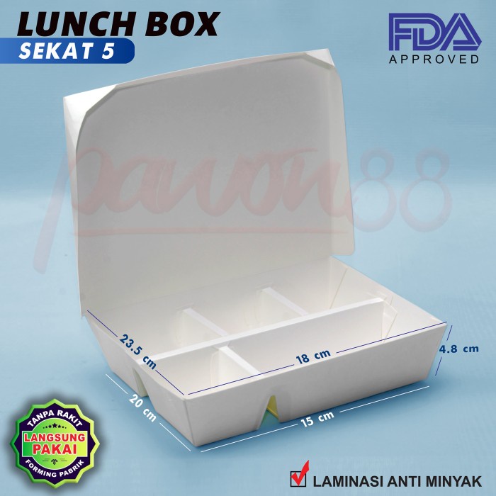 NEW Paper Lunch Box SEKAT 5 - Lunch Box Paper SEKAT 5