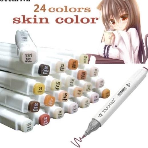 

Touchfive Skin Color 12 / 24 Pcs Twin Marker Skin Color Designer - 24 Pcs Skin