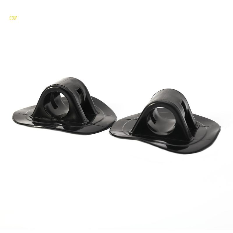 Sun 2pcs Kait Holder Perahu Karetkayak Bahan Plastik Warna Hitam