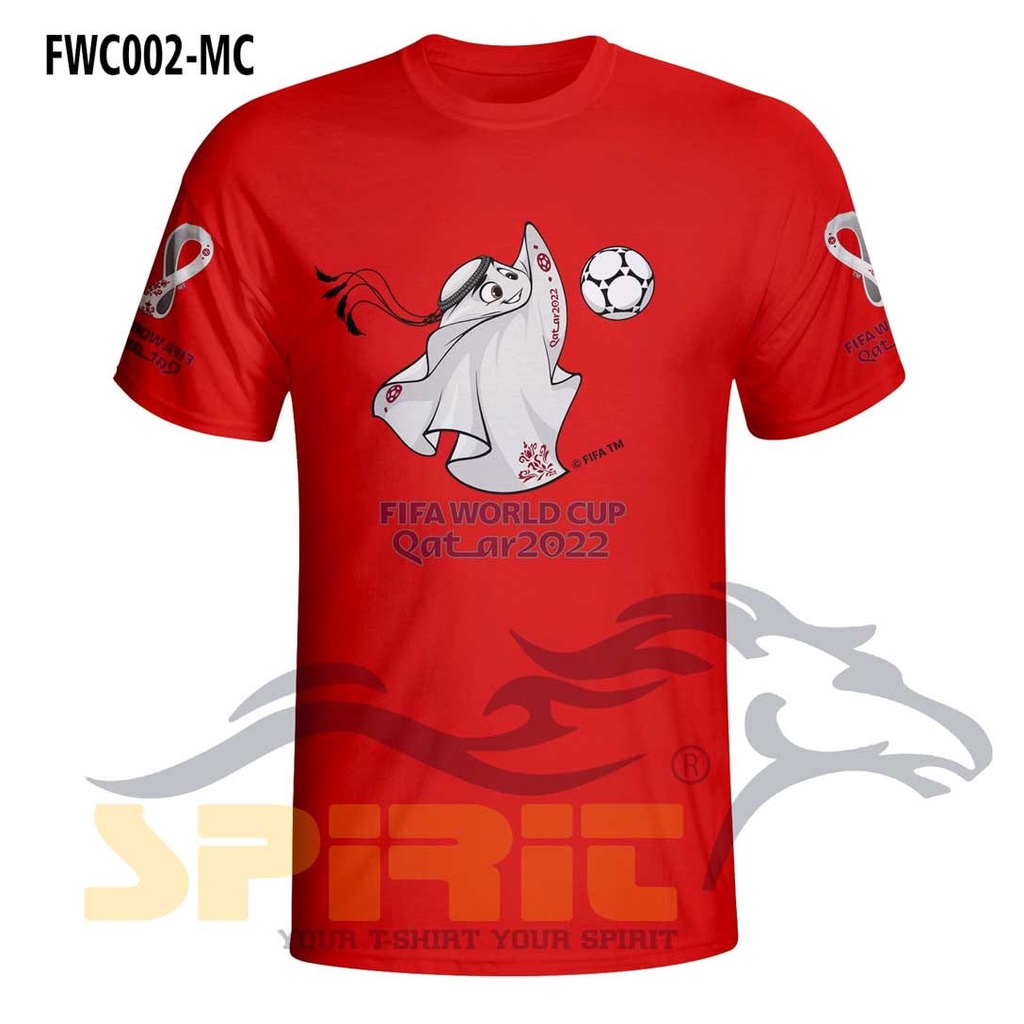 Kaos Maskot La'eeb FIFA WORLD CUP QATAR 2022 Baju Katun Lengan Pendek