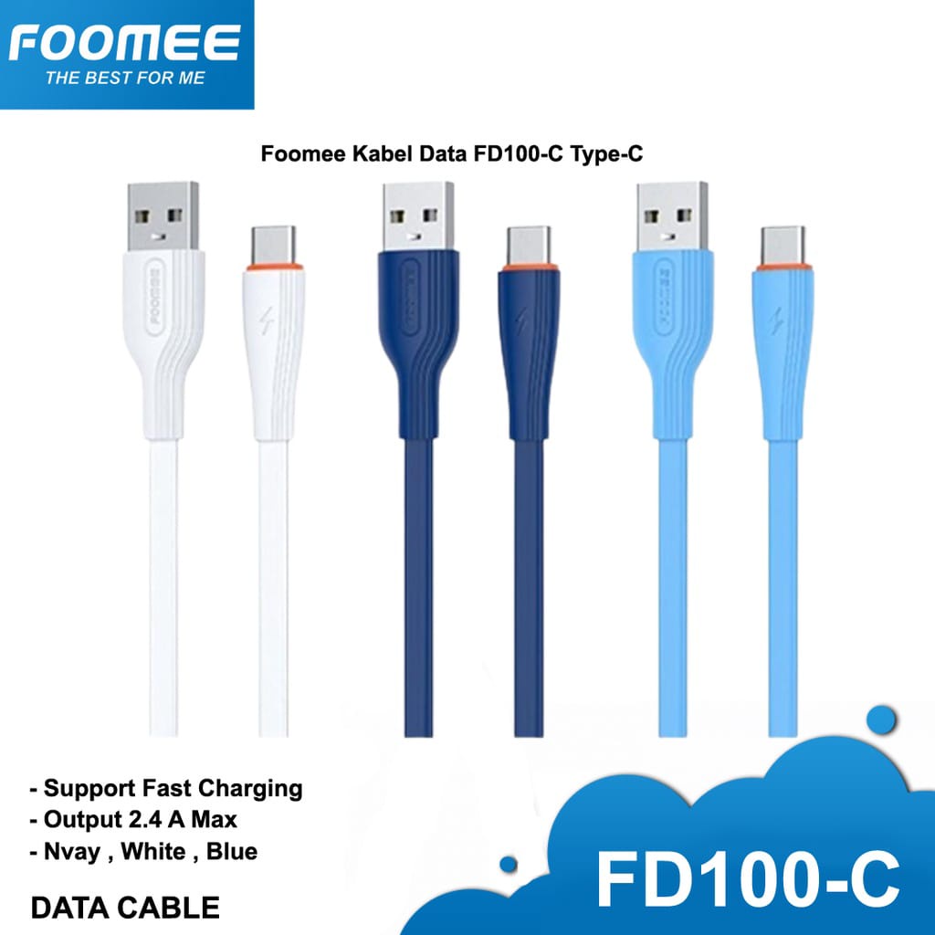 Kabel Data Type C Fast Charging Foomee FD100-C Kabel Type C 100CM