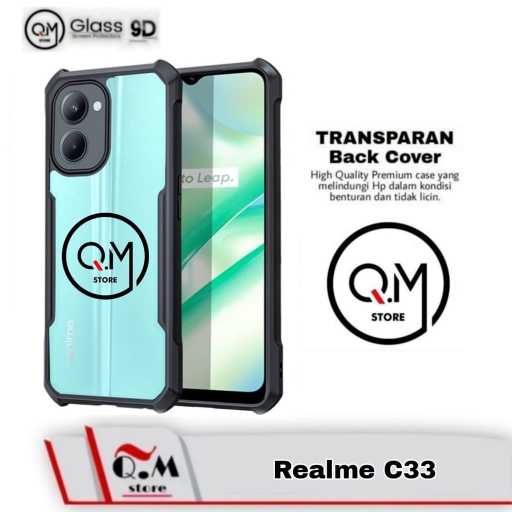 Case Realme C33 Shockproof Transparent Armor Casing Pelindung Back Cover