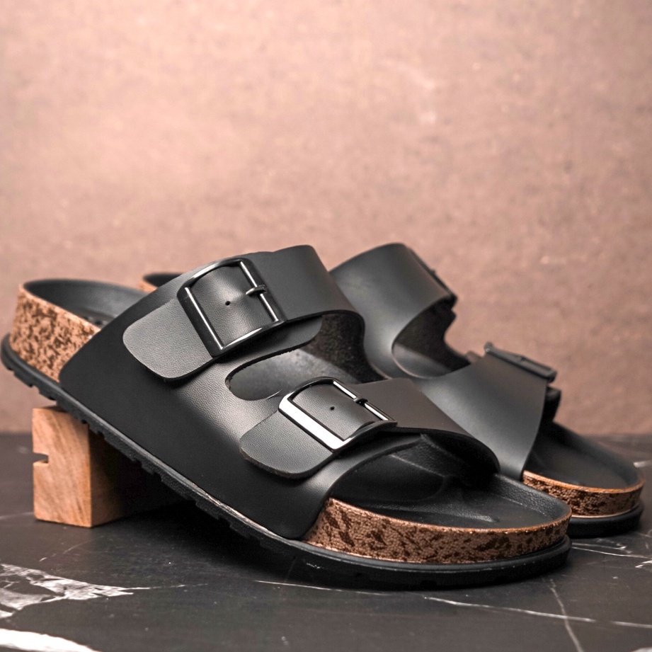 SARASARA YUK - Sandal Pria Slop Casual Model Puyuh Birken BRODY BRAVO ALL COLOR Sendal Laki laki Selop Gesper dua 2 Kasual Kulit Rumahan Size 38 39 40 41 42 43 Ori Original Cowok Warna Hitam Black Brown Cokelat Mocca Terbaru Premium Mall Official Store