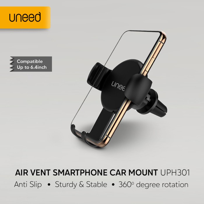 Uneed Car Holder Handphone Air Vent Smartphone Car Mount Holder Uph301