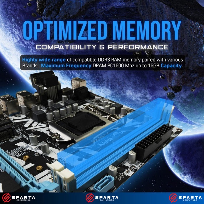 PAKETAN MOBO VURRION H61M LGA 1155 + Processor i7/FAN/RAM/SSD NVMe/HDD New Garansi Resmi
