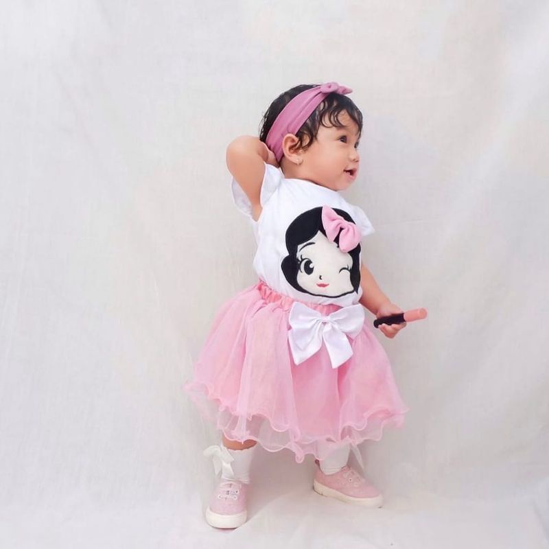 SETELAN ROK TUTU BAYI SNOW WHITE 0-18 BULAN / SETELAN ROK TUTU GOTIK PRINCESS SNOW WHITE PUTRI SALJU