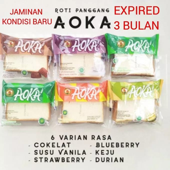 

COD // Roti Aoka 65 Gr 1 Dus Isi 60 Pcs Rasa Mix // Roti Aoka 1 Kardus 60 Pcs x 65 Gr // Roti Viral Aoka // Aoka Roti Panggang 65 Gr // Roti Aoka Aneka Rasa // Roti Aoka Selai Coklat, Strawberry, Vanila, Durian, Bluberry Dan Keju