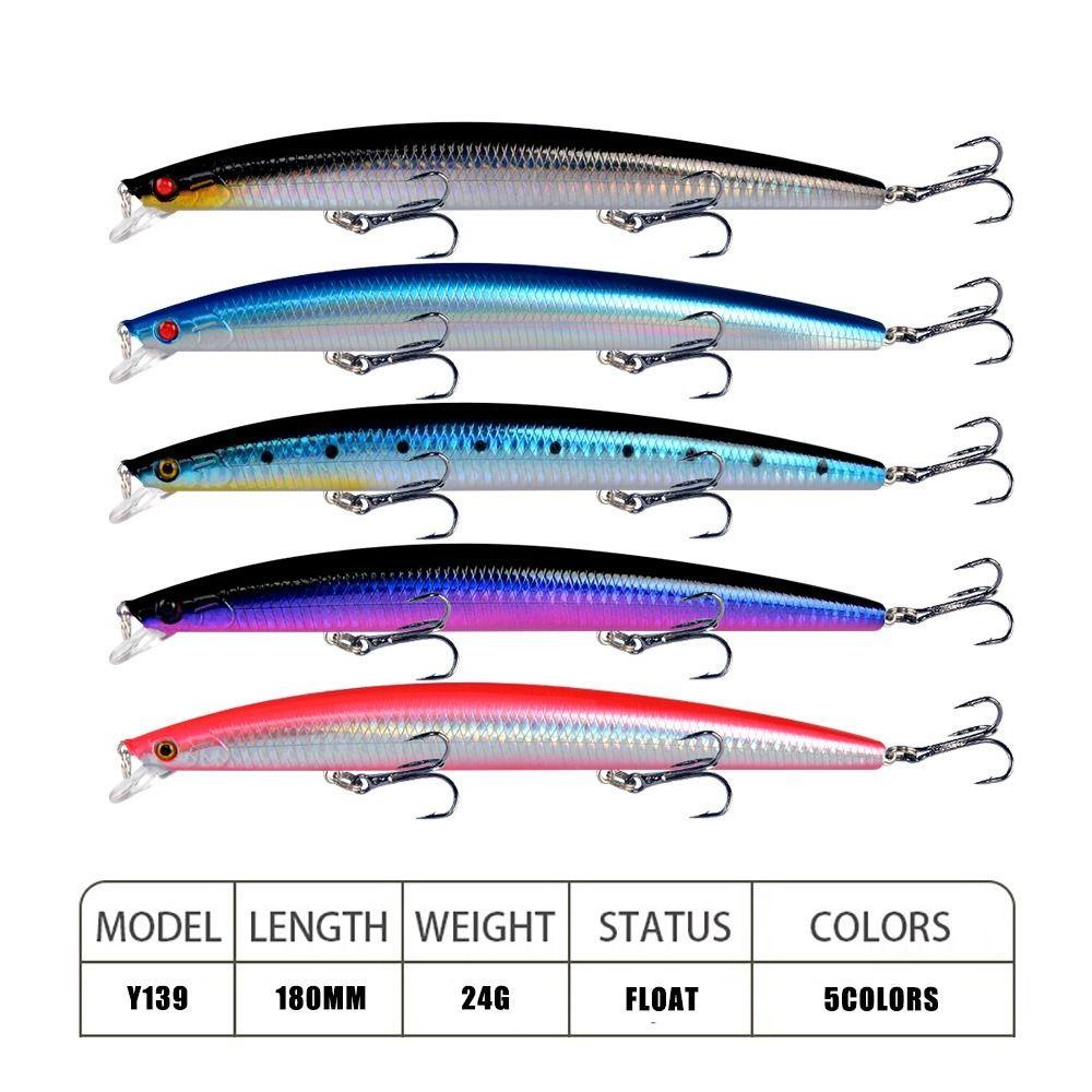 Top Floating Minnow Baits Umpan Tembakan Panjang Tackle Striped bass Minnow Lures