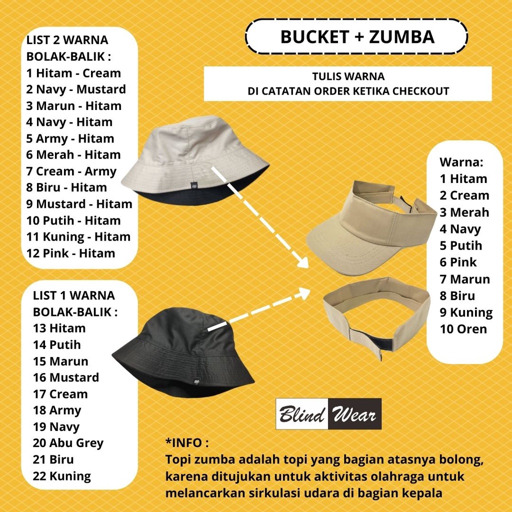 Paket Hemat Topi Bucket Dan Trucket Polos Premium Pria Wanita Laki Perempuan