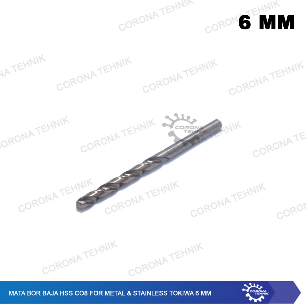 6 mm - Mata Bor Baja HSS Co8 For Metal &amp; Stainless Tokiwa