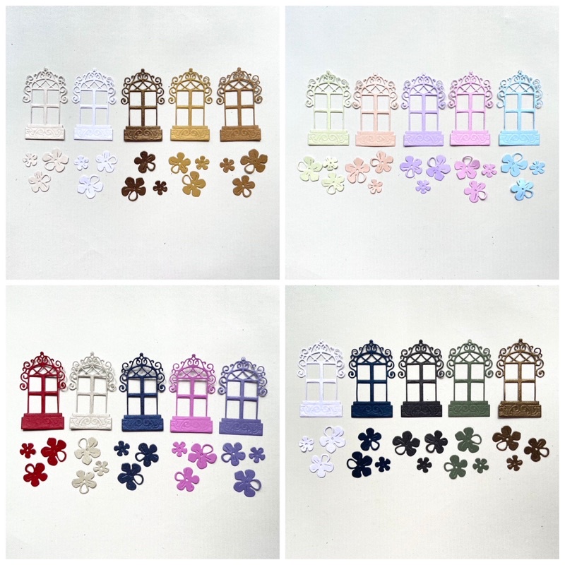 

1 set isi 20pc die cut / cut die / dies cut / cut dies for scrapbook journal journaling bujo window jendela flower bunga
