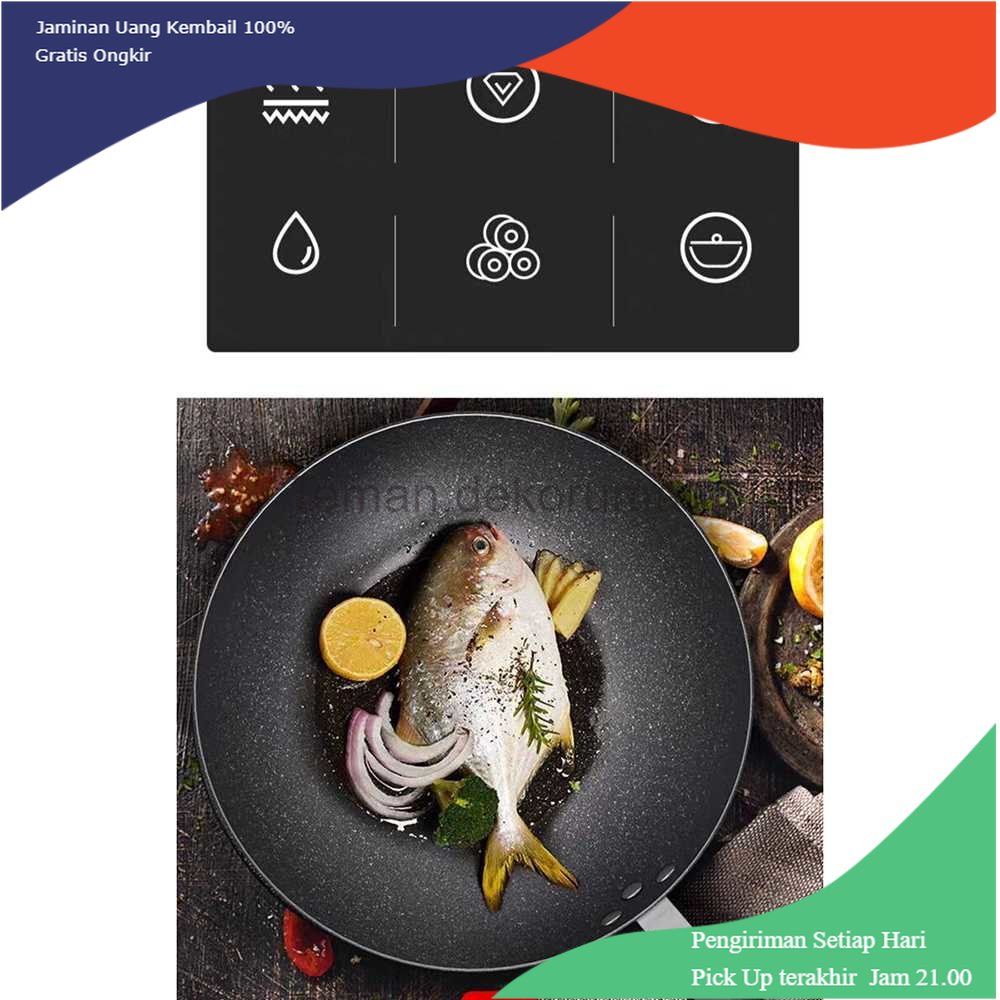 TD - PR COOKKIT Panci Masak Wok Nonstick Frying Pan 32cm - KC0411