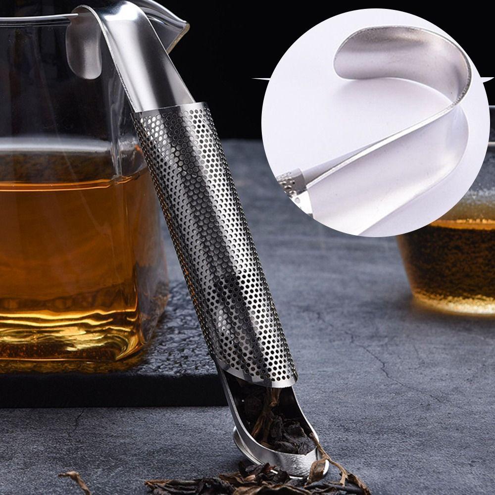 Solighter Saringan Teh Reusable Teaware Teapot Untuk Puer Tea Bentuk Pipa Metal Tea Tools