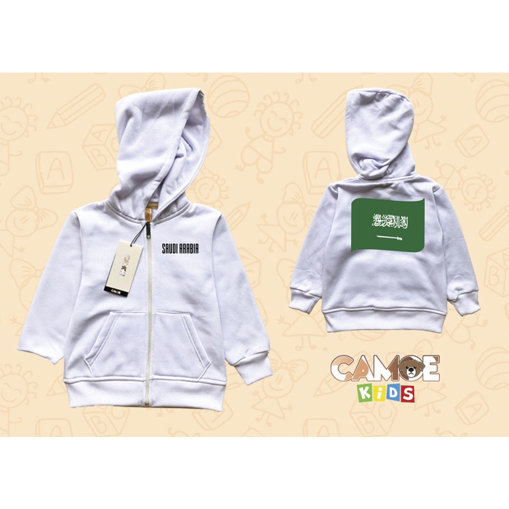 Jaket Hoodie Zipper Anak KIDS World Cup Piala Dunia bendera Saudi Arabia