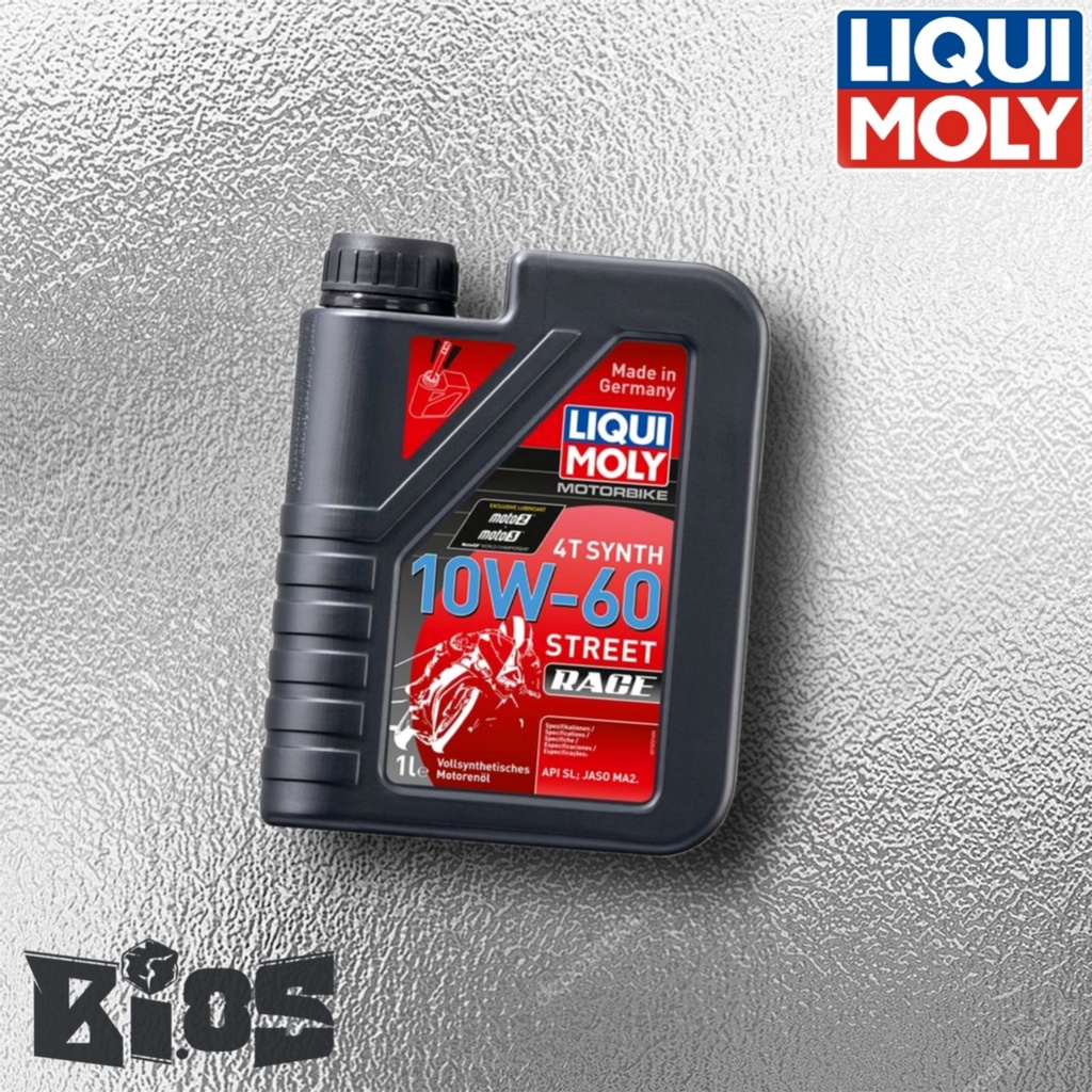 LIQUI MOLY STREET RACE 10W60 4T 1L FULLY SYNTHETIC OLI MOTOR 4T ORIGINAL 100%