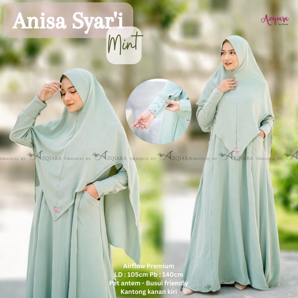 Anisa Syari Gamis Muslim Dress Fashion Muslim Original Produk By Qiara