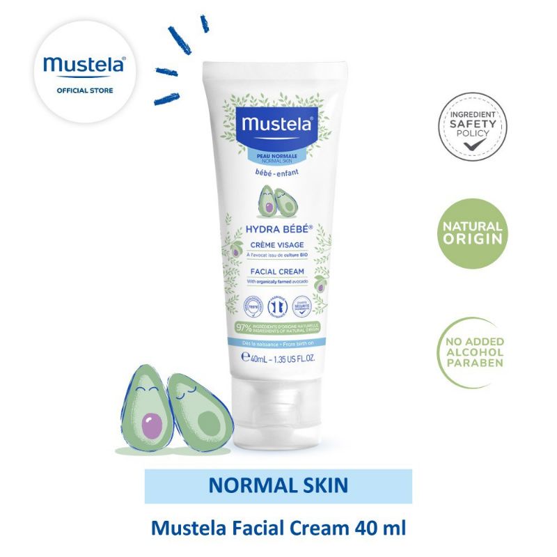 Mustela Hydrabebe Facial Cream 40ml / Krim Wajah Bayi