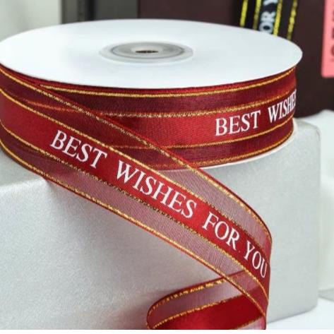 

BEST RATING PAKET RESELLER RIBBON pita HBD BEST WISHES 1 ROLL 45 M ribbon bunga flower 2279 ゐ