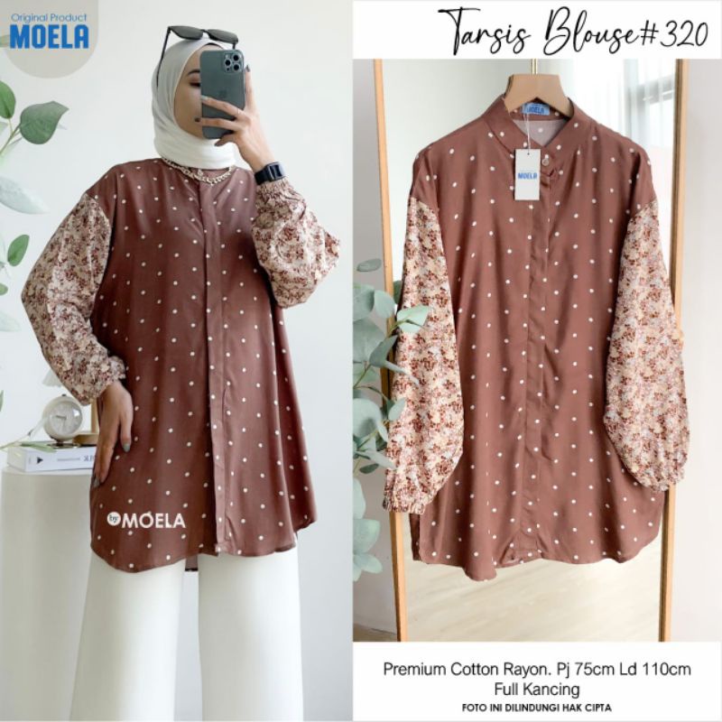 Blouse rayon print oversize cantik terbaru. | Tarsis blouse moela