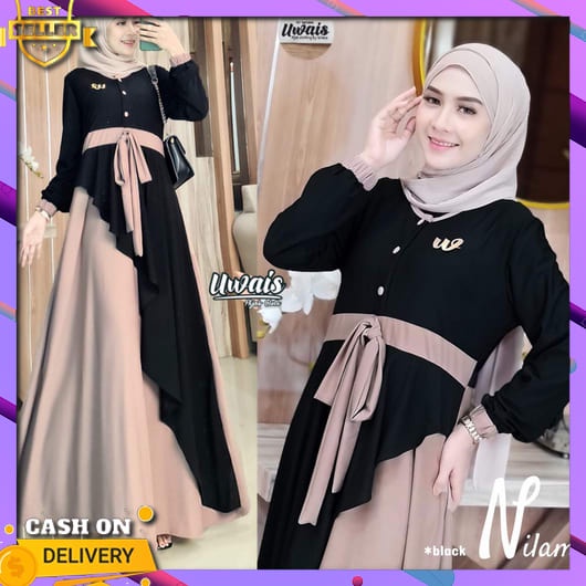 Gamis Branded Casual Korean Style Kekinian Dress Kondangan Baju Muslim Mewah Gsmis Pakaian Pengajian