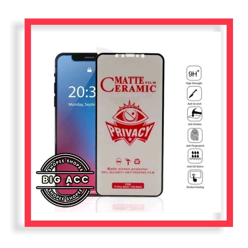 ( BIG CMS ) Anti Gores Film Ceramic Matte Spy Privacy Anti Minyak Anti kepo Oppo F15 F11 PRO F9 F9 PRO F7 A91