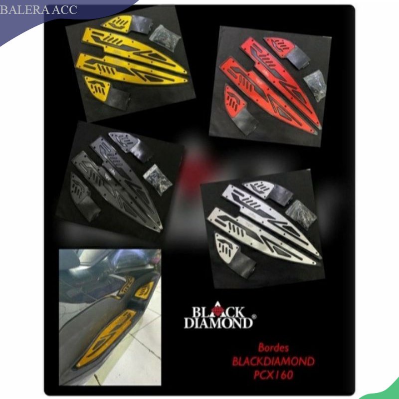 Bordes New PCX 160 2021 Pijakan kaki New PCX 160 2021 Black diamond