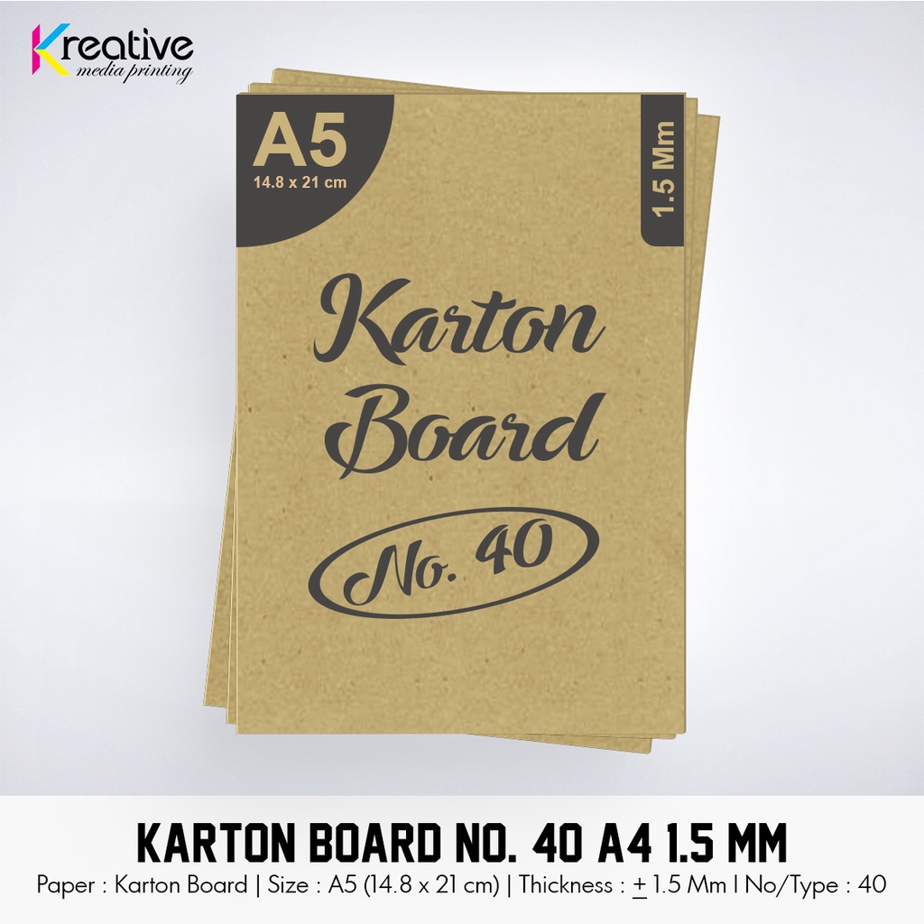 

Karton Board No. 40 (A5 / 1.5 mm / No. 40)