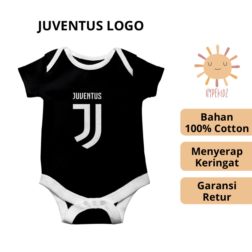 Romper jumper baju jersey bola pakaian bayi newborn 0 6 bulan perempuan laki-laki tim club juventus