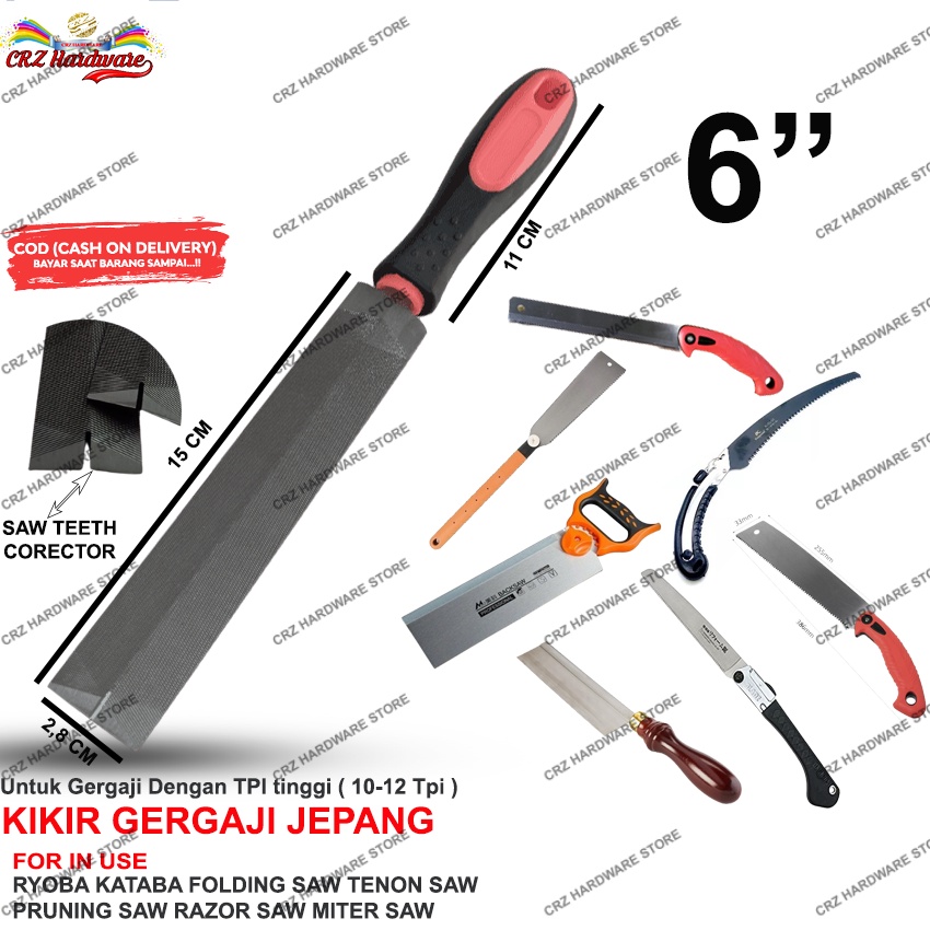 KIKIR GERGAJI JEPANG RYOBA KATABA FOLDING SAW PRUNING SAW TENON SAW 6"