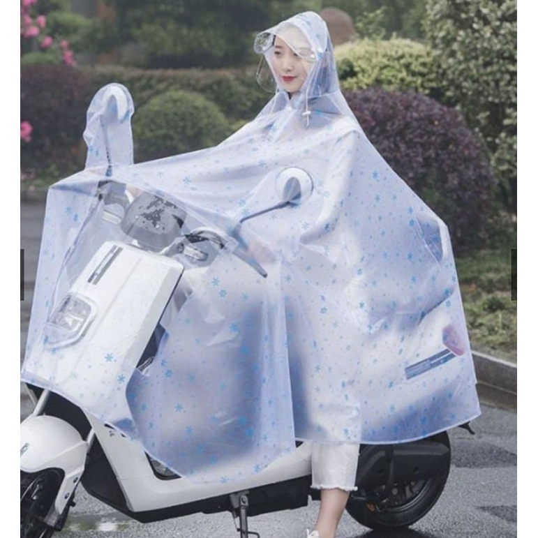 Single 1 Lubang Jas Hujan Ponco Motor Full Body &amp; Penutup Muka