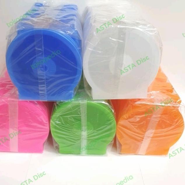 Tempat CD / DVD Bahan Plastik Bentuk Oval isi 50 pcs - Merah Muda