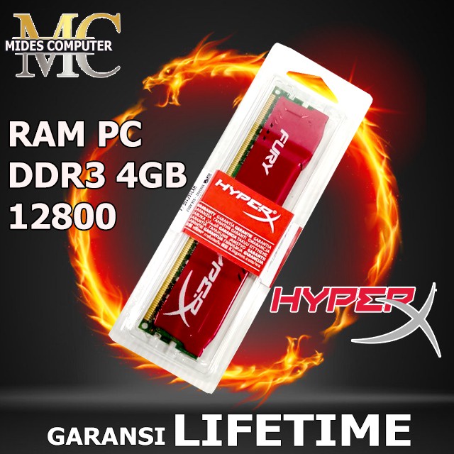 RAM DDR3 4GB PC MEMORY HYPER X FURY GAMING