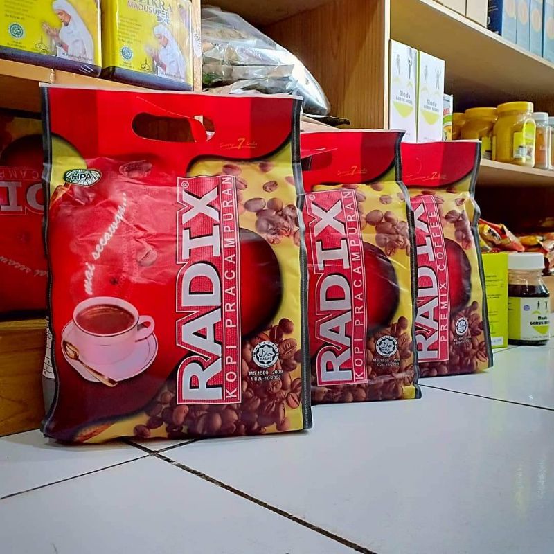 

KOPI RADIX KEMASAN JUMBO (32 sachet) Dan Kopi Black Radix isi 20