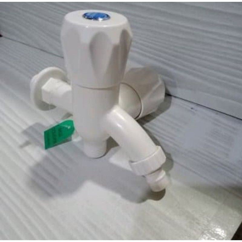 KRAN CABANG PVC SOLIGEN - KRAN DOUBLE MURAH-KRAN CABANG PLASTIK